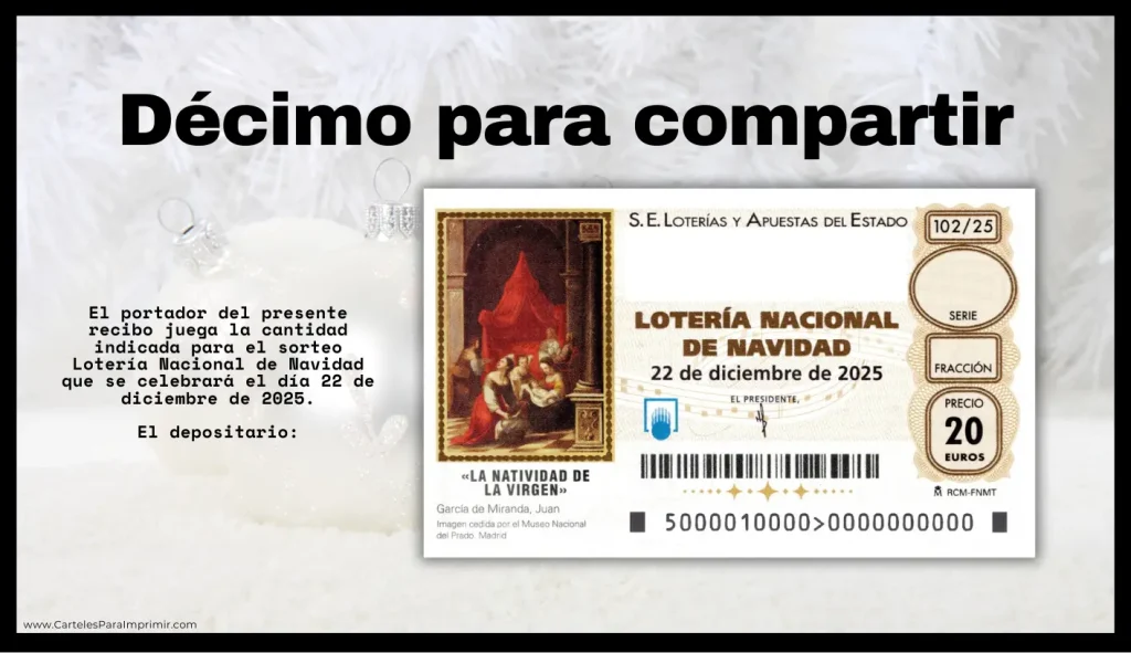 Plantilla para compartir decimo navidad 2025 diseño 1