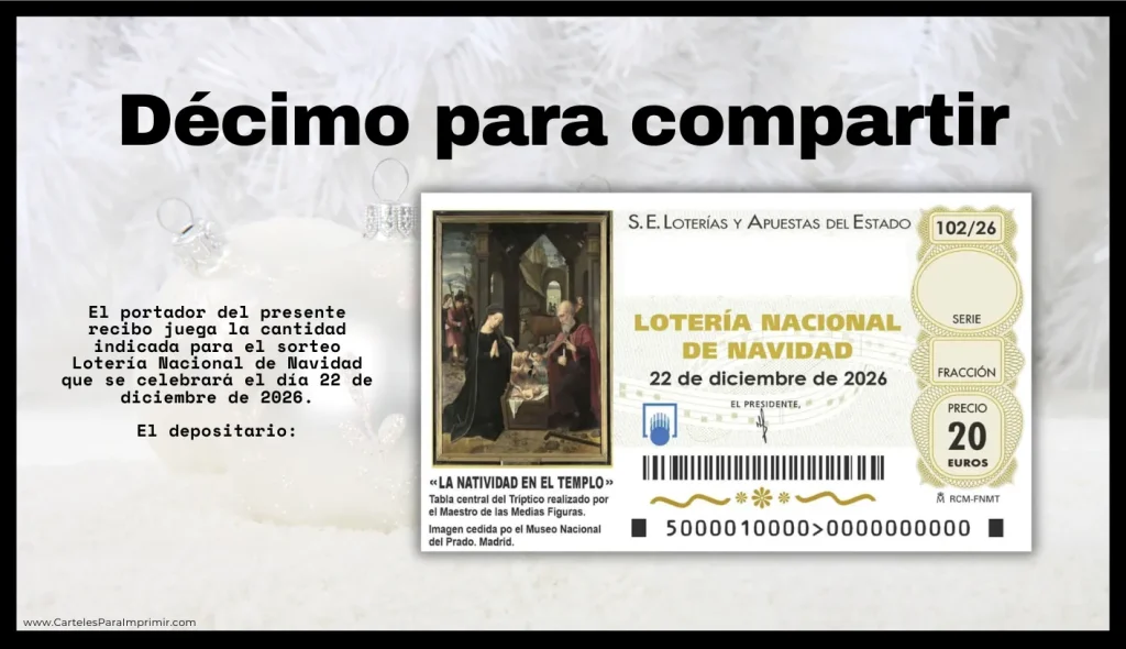 Plantilla para compartir decimo navidad 2026 diseño 1