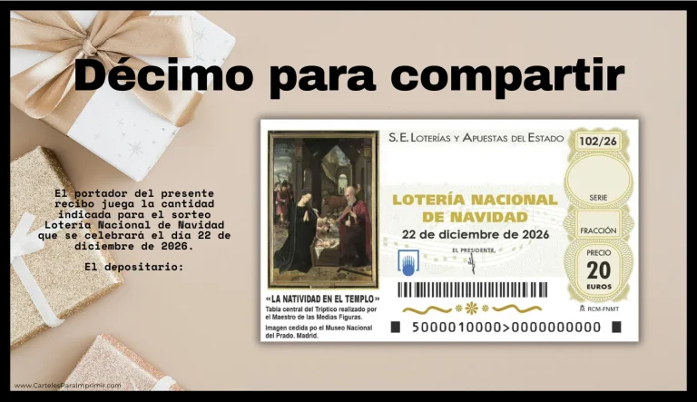 Plantilla para compartir decimo navidad 2026 diseño 2